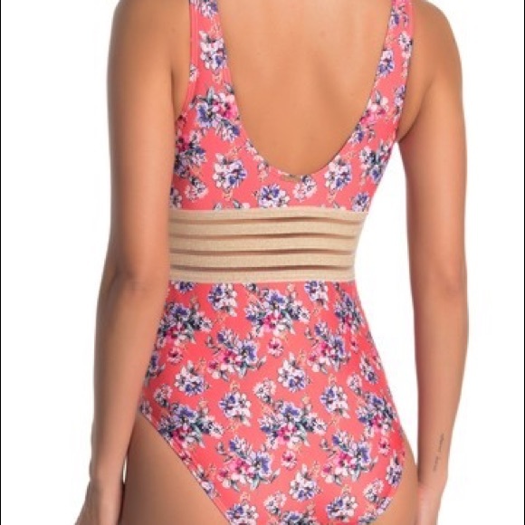 Nicole Miller Swimsuit L XL 12 14 16 18 Pink Blue - Picture 3 of 6